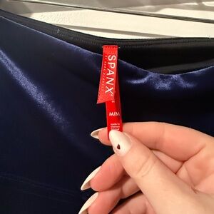 Spanx Navy Velvet leggings